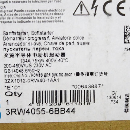 Siemens Sanftstarter 3RW4055-6BB44 / Neuwertig OVP - Maranos.de