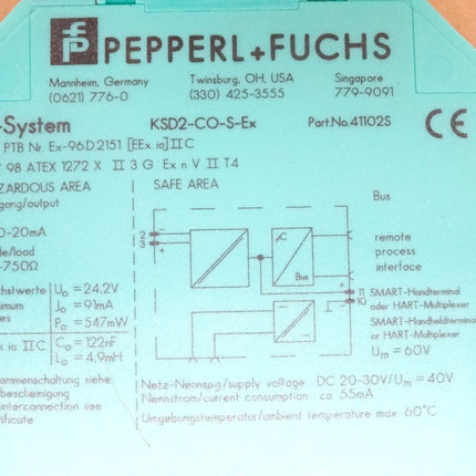 Pepperl+Fuchs K-System KSD2-CO-S-Ex / 41102 S / Neu OVP - Maranos.de