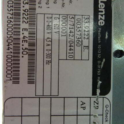 Lenze 9220 Servoregler 33.9222-E.4E.50 Achsmodul 00357360 - Maranos.de