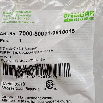 Murr Elektronik Kabel 7000-50021-9610015 / Neu OVP - Maranos.de