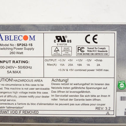 Ablecom SP262-1S Power Supply 260W PWS-0055 - Maranos.de