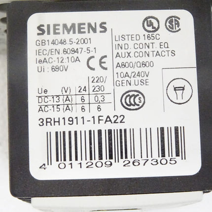 Siemens 3RH1140-1BB40 + 3RH1911-1FA22 - Maranos.de