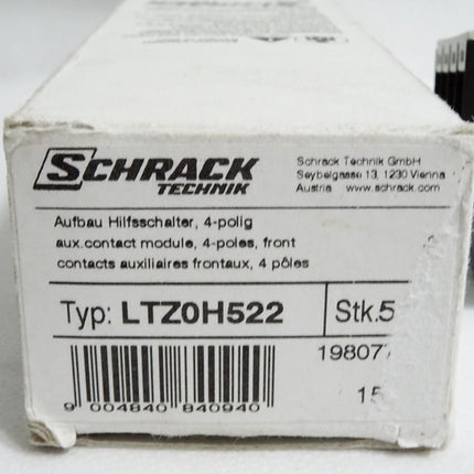 Schrack Aufbau Hilfsschalter LTZ0H522 Inhalt:5 Stück / Neu OVP - Maranos.de