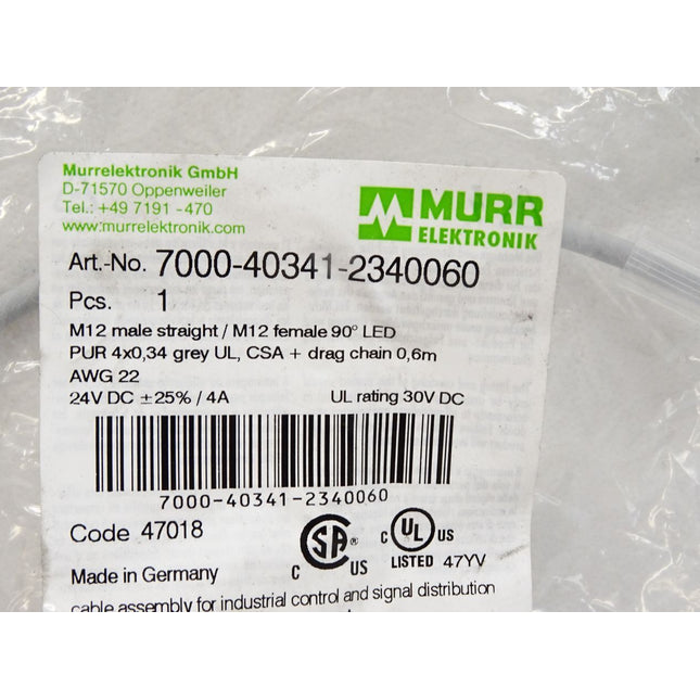 Murr Elektronik Kabel 7000-40341-2340060 / Neu OVP - Maranos.de