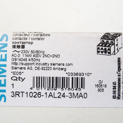 Siemens Schütz 3RT1026-1AL24-3MA0 / Neu OVP - Maranos.de