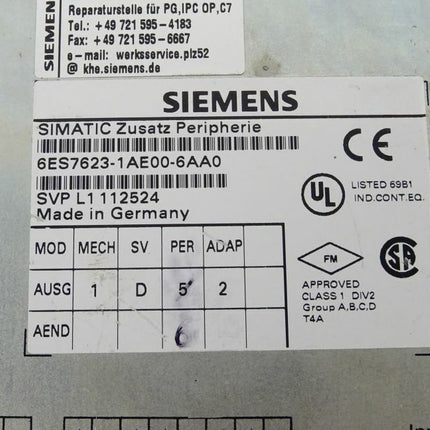 Siemens 6ES7623-1AE00-6AA0 Simatic Zusatz Peripherie 6ES7 623-1AE00-6AA0 - Maranos.de