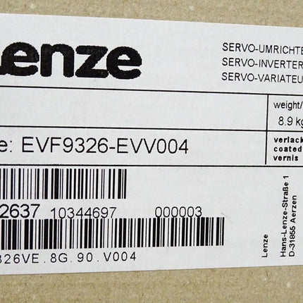 Lenze 9300 vector EVF9326-EVV004 11 kW 13432637 33.9326VE.8G.90.V004 EVF9326-EV Safe standstill / Neu OVP versiegelt - Maranos.de