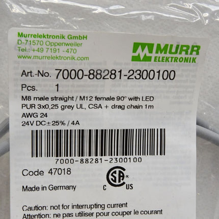 Murr Elektronik Kabel 7000-88281-2300100 / Neu OVP - Maranos.de