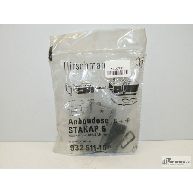 NEU/OVP Hirschmann 932511-106 Anbaudose STAKAP 5 - Maranos.de