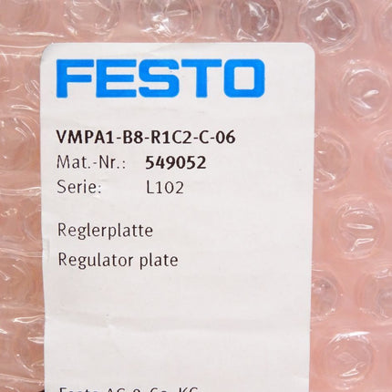 Festo Reglerplatte VMPA1-B8-R1C2-C-06 549052 / Neu OVP - Maranos.de