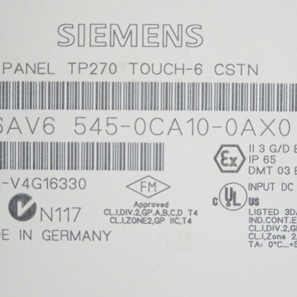 Siemens Backcover Rückschale Panel TP270 Touch-6 CSTN 6AV6545-0CA10-0AX0 6AV6 545-0CA10-0AX0 - Maranos.de