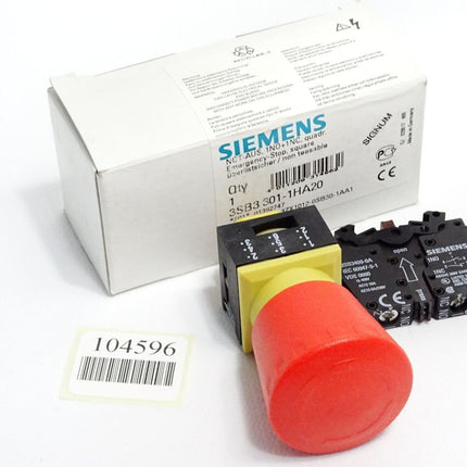 Siemens Not-Aus Pilzdrucktaster 3SB3301-1HA20 / Neu OVP - Maranos.de