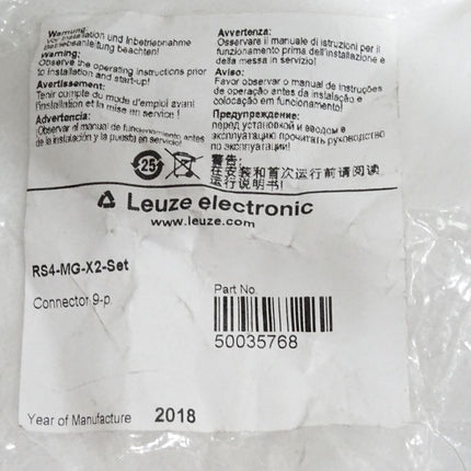 Leuze Electronic RS4-MG-X2-Set Connector 9-p 50035768 / Neu OVP - Maranos.de