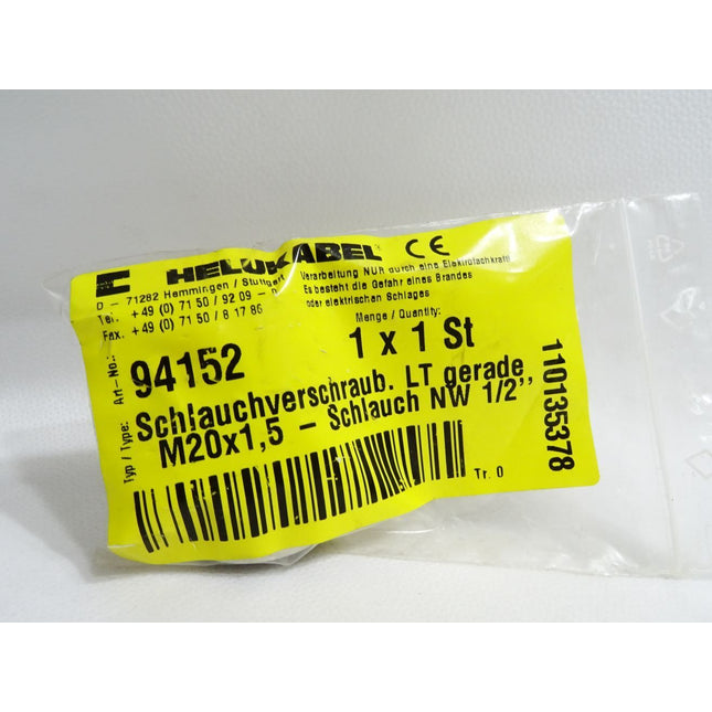 Helukabel 94152 Schlauchverschraub. LT gerade M20x1.5- Schlauch NW 1/2" / NEu OVP - Maranos.de