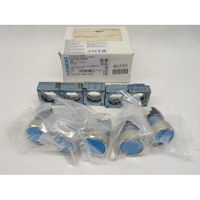 Siemens 5 Stück 3SB3500-0AA51-0PA0 / 3SB3 500-0AA51-0PA0 Drucktaster Blau NEU-OVP - Maranos.de