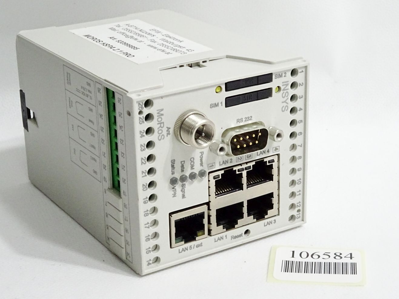 Moros Insys Router InSys MoRoS HSPA 2.2 PRO 10000212.028 industrial LAN Router