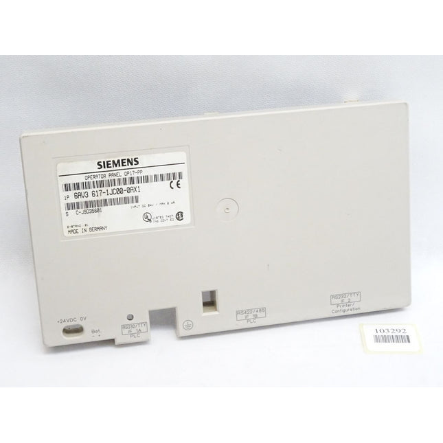 Siemens Backcover Rückschale Panel OP17-PP 6AV3617-1JC00-0AX1 6AV3 617-1JC00-0AX1 - Maranos.de