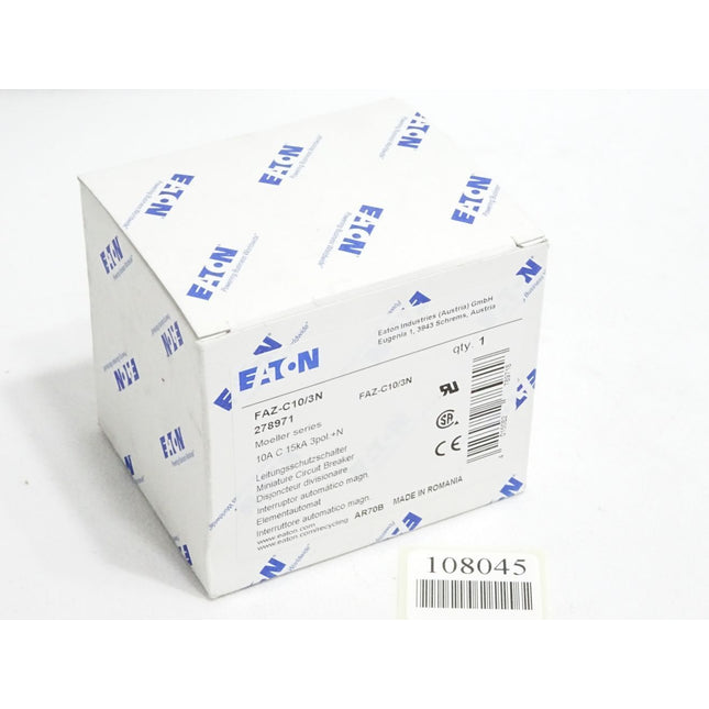 Eaton Leitungsschutzschalter FAZ-C10/3N 278971 / Neu OVP - Maranos.de