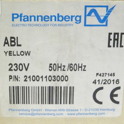 Pfannenberg ABL 21001103000 Blitzlampe Gelb NEU/OVP - Maranos.de