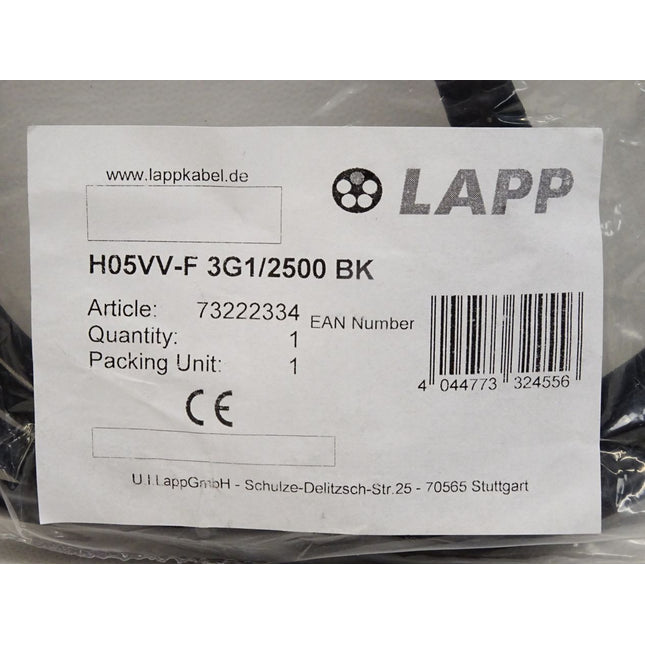 Lapp Kabel H05VV-F 3G1/2500 BK 73222334 - Maranos.de