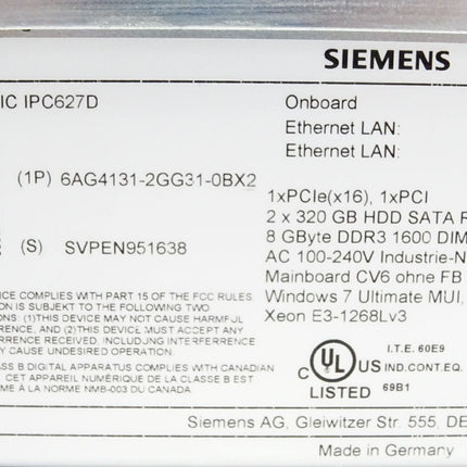 Siemens Simatic IPC627D 6AG4131-2GG31-0BX2 - Maranos.de