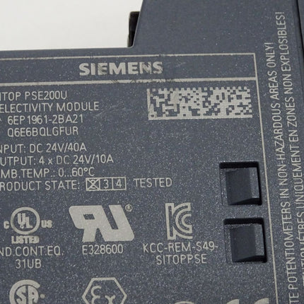 Siemens SITOP PSE200U Selectivity Module 6EP1961-2BA21 6EP1 961-2BA21 - Maranos.de