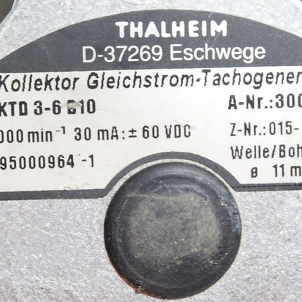 Talheim Kollektor Gleichstrom-Tachogenerator KTD 3-6 B10 1000min-1 30mA 300389 - Maranos.de