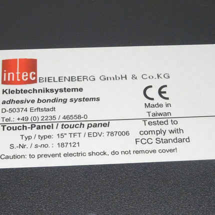 Intec 787006 15" TFT Touch Panel Industrie Monitor - Maranos.de