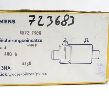 Siemens NH-Sicherungseinsätze 400A 3NA3360 / Inhalt : 3 Stück / Neu OVP - Maranos.de