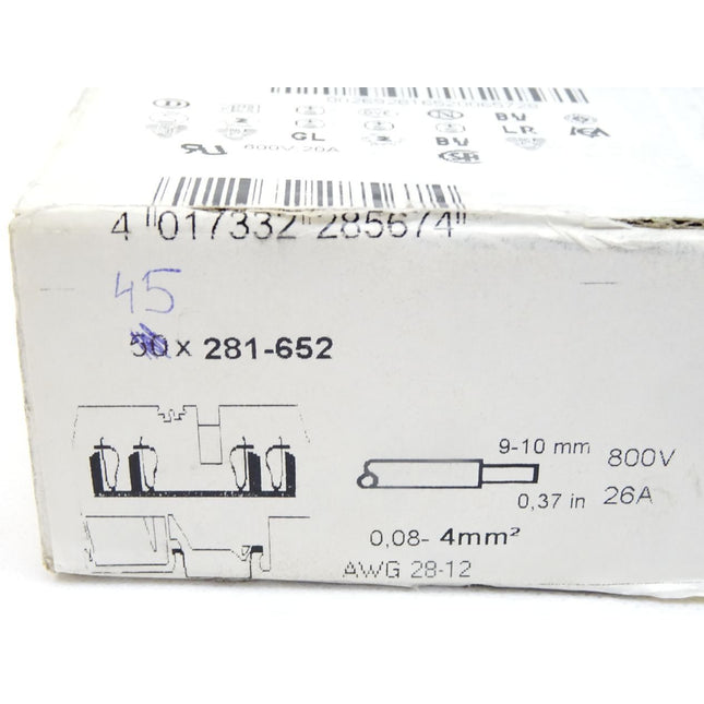 Wago Durchgangsklemme 281-652 / Inhalt : 45 Stück / Neu OVP - Maranos.de