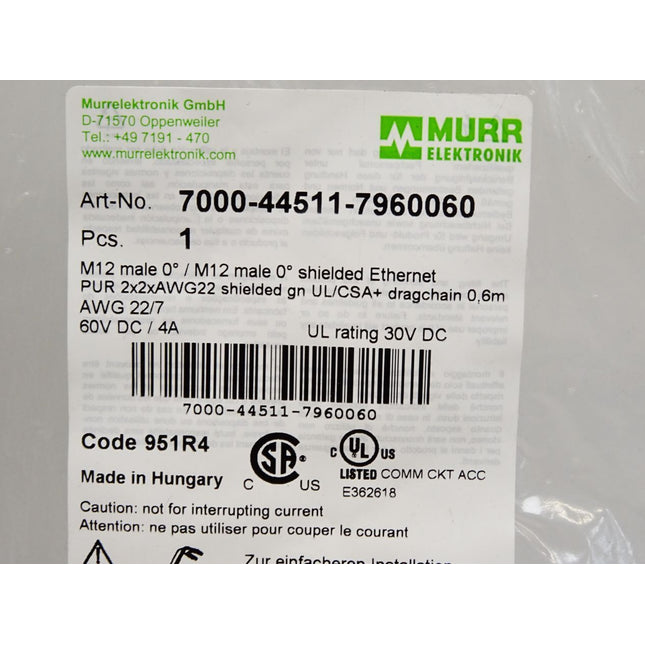 Murr Elektronik Kabel 7000-44511-7960060 / Neu OVP - Maranos.de