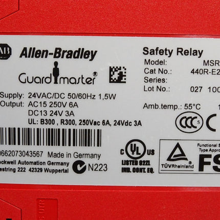 Allen Bradley Guard Master Safety Relay MSR132E 440R-E23191 - Maranos.de