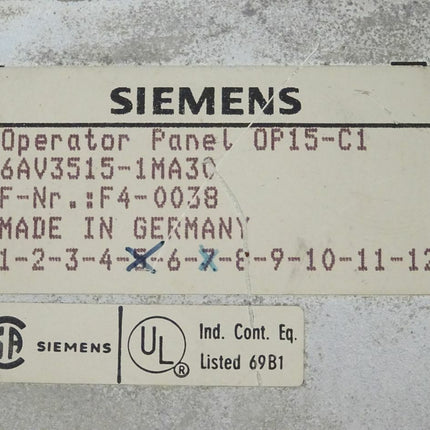 Siemens OP15 6AV3515-1MA30 Back Cover - Maranos.de