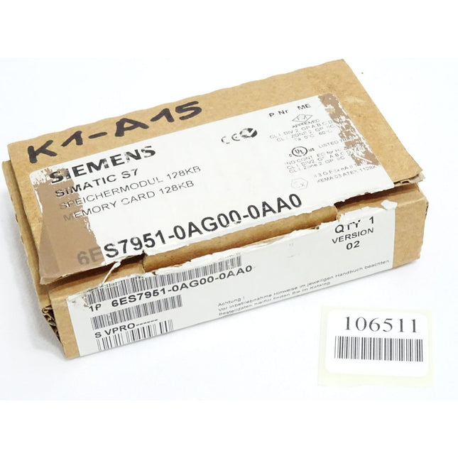 Siemens Memory Card 128KB 6ES7951-0AG00-0AA0 6ES7 951-0AG00-0AA0 / Neu OVP - Maranos.de