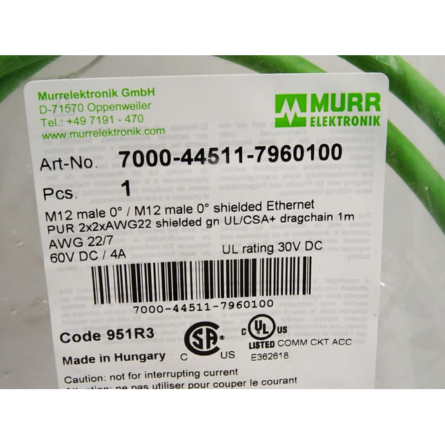 Murr Elektronik Kabel 7000-44511-7960100 / Neu OVP - Maranos.de
