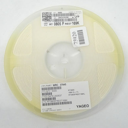 5000x YAGEO WRC 37845 / RT0805 - 169K Ohm Widerstände - Maranos.de