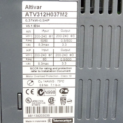 Schneider Electric Altivar Frequenzumrichter ATV312H037M2 0.37kW - Maranos.de