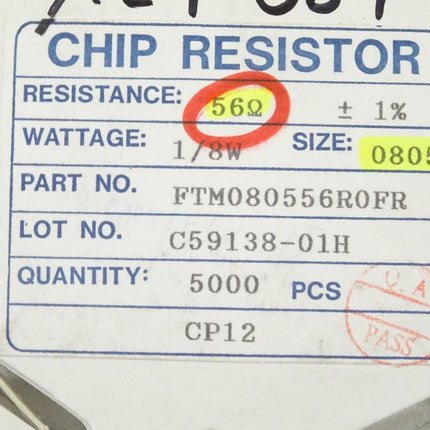 5000x SMD Widerstand 56 Ohm - 0805 - 1/8W / +-1% - Maranos.de