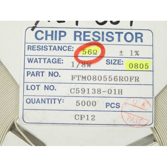 5000x SMD Widerstand 56 Ohm - 0805 - 1/8W / +-1% - Maranos.de