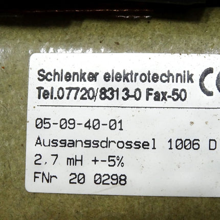 Schlenker Elektrotechnik 05-09-40-01 Ausgangsdrossel 1006 D - Maranos.de