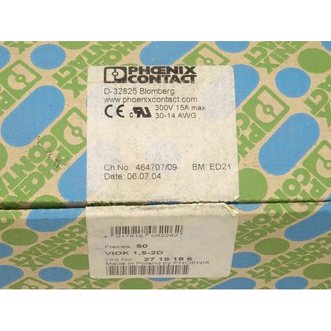 Phoenix Contact Klemme 2718196 Initiator/Aktor-Reihenklemmen 50 Stück - Maranos.de