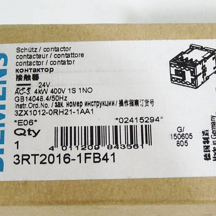 Siemens Schütz 3RT2016-1FB41 / Neu OVP - Maranos.de