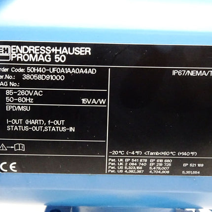 Endress+Hauser Durchflussmessgerät Promag50 50H40-UF0A1AA0A4AD Promag H - Maranos.de
