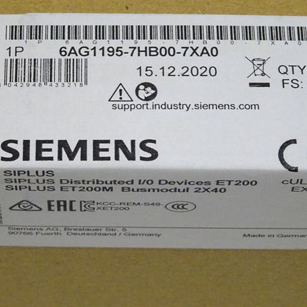 Siemens 6AG1195-7HB00-7XA0 Siplus 6AG1 195-7HB00-7XA0 NEU-OVP versiegelt - Maranos.de