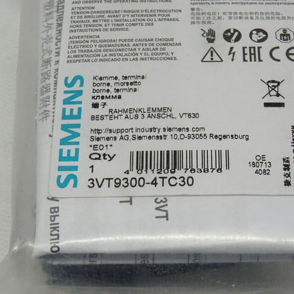 Siemens 3VT9300-4TC30 Rahmenklemmen 3VT9 300-4TC30 neu-versiegelt - Maranos.de