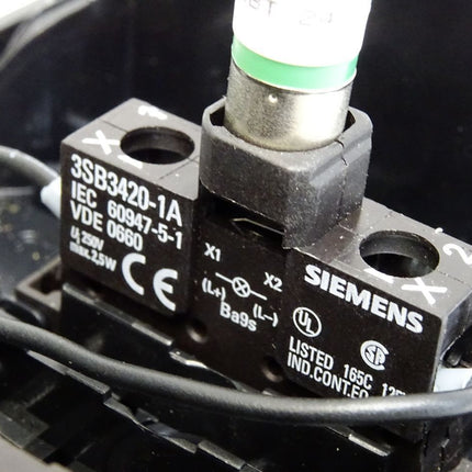 Siemens Pilzdrucktaster schwarz Drucktaster weiß mit Gehäuse + 3SB3420-1A + 3SB3420-0B - Maranos.de