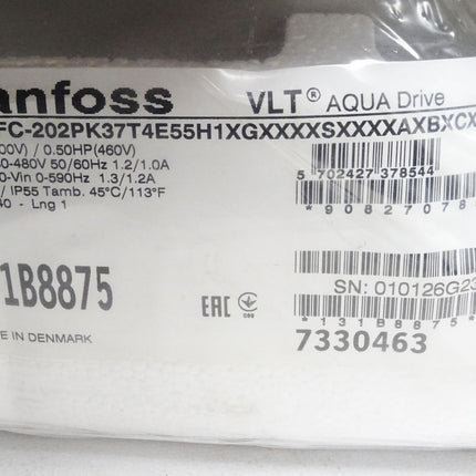 Danfoss Frequenzumrichter VLT Aqua Drive 0.37kW FC-202PK37T4E55H1XGXXXXSXXXXAXBXCXXXXDX / 131B8875 Neu OVP - Maranos.de