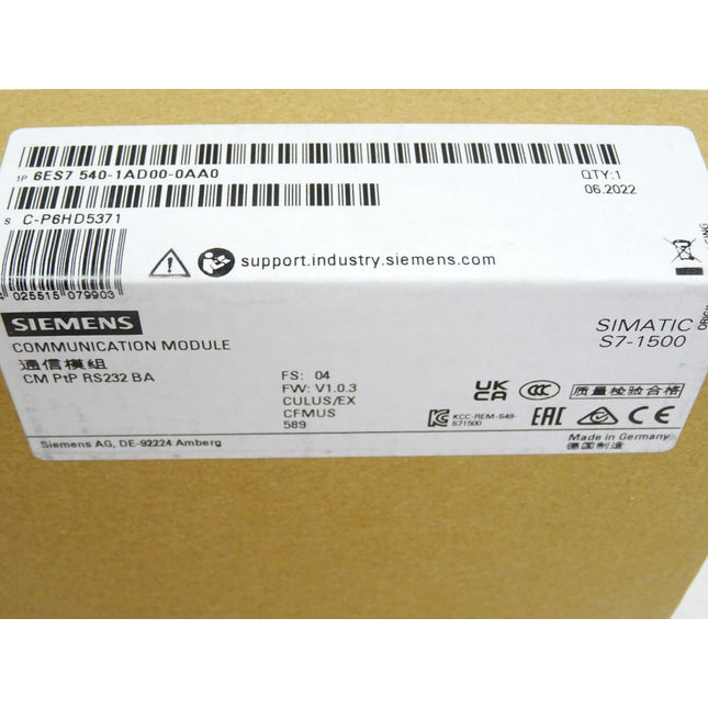 Siemens S7-1500 6ES7540-1AD00-0AA0 / 6ES7 540-1AD00-0AA0 / Neu OVP versiegelt - Maranos.de