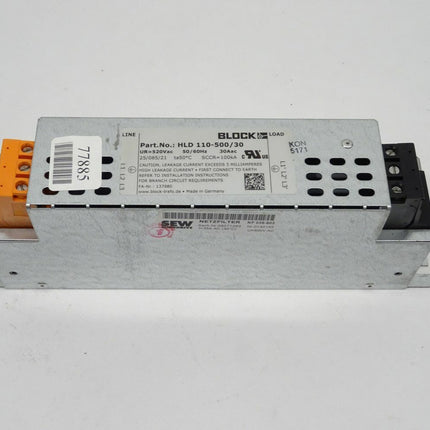 BLOCK HLD 110-500/30 250Vac / 50/60 Hz / 30Aac Funk Entstörfilter - Maranos.de