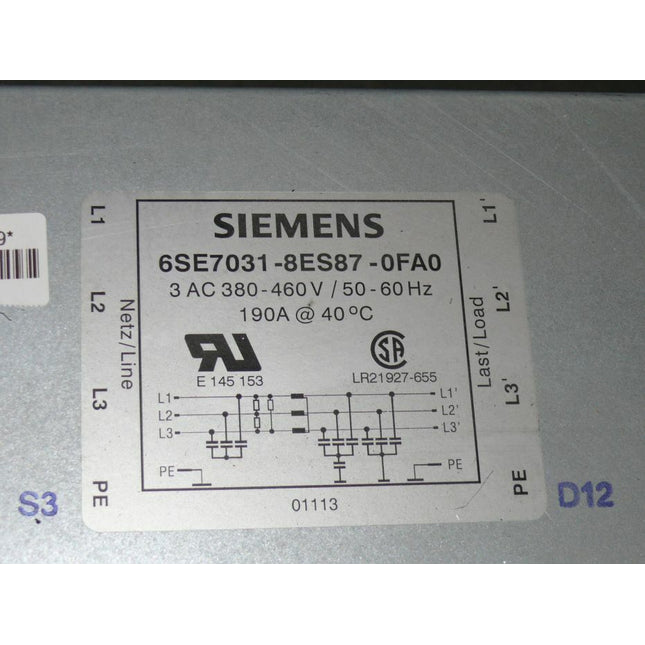 SIEMENS NETZFILTER 6SE7031-8ES87-0FA0 / 6SE7 031-8ES87-0FA0 380-460V - Maranos.de